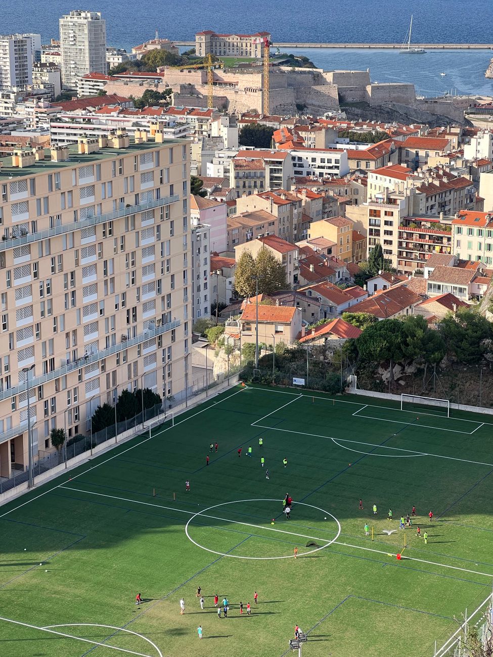 players on a football field